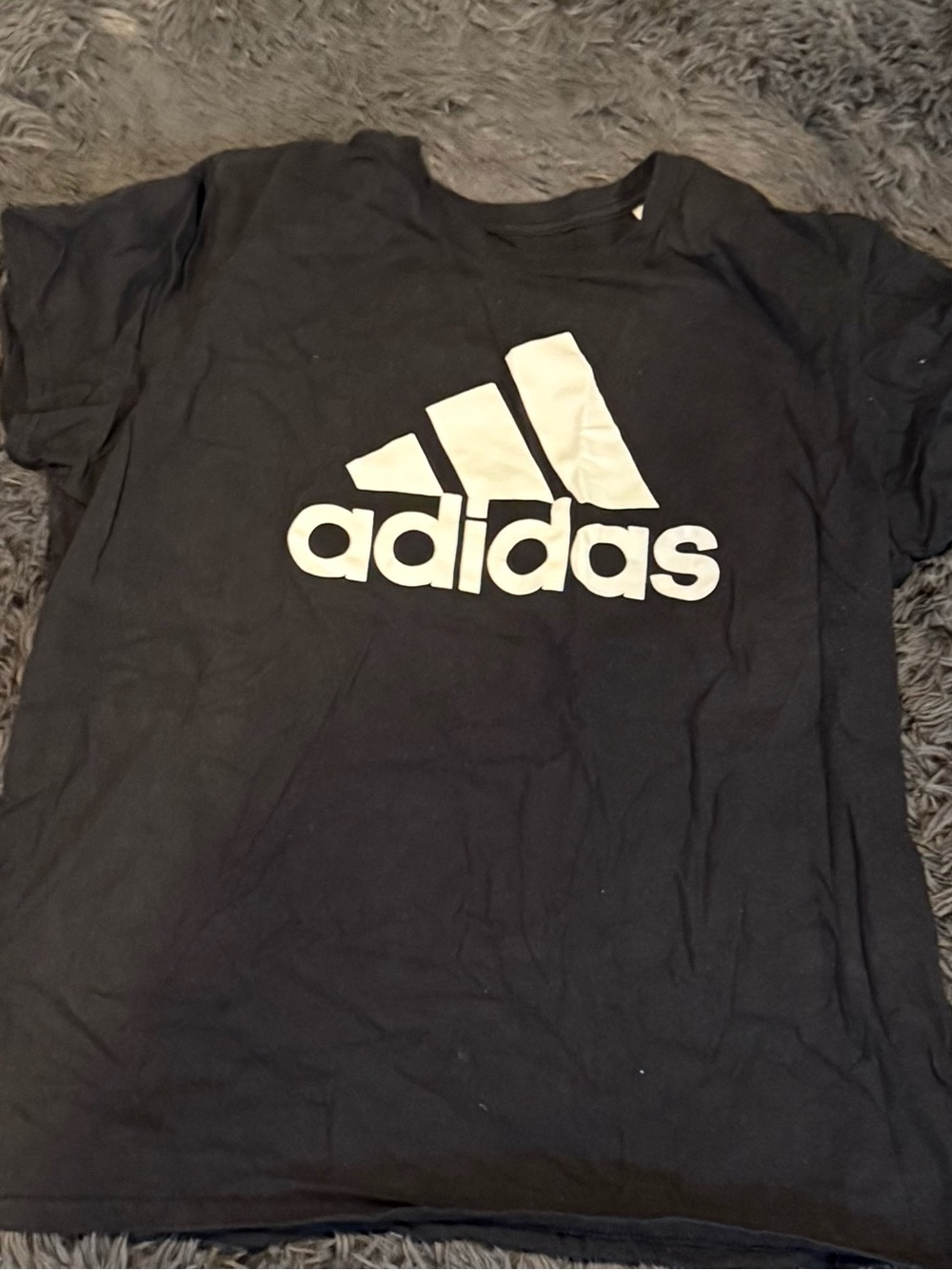adidas Black Short Sleeve Tee with White Logo